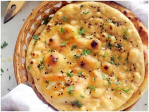 Whole wheat tandoori roti with butter on top